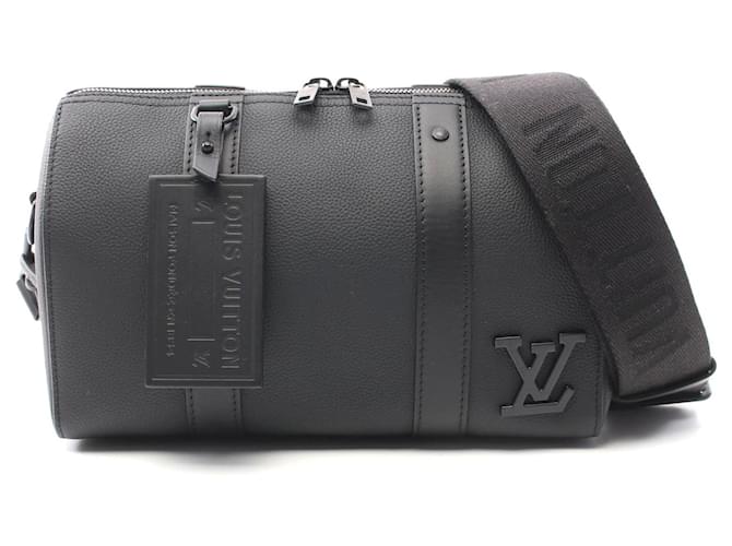 Louis Vuitton Leather City Keepall Shoulder Bag Black Pony-style calfskin  ref.2304270