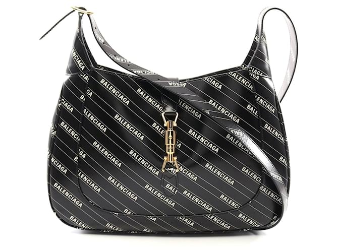 Balenciaga x Gucci Hacker Jackie 1961 Leather Shoulder Bag Black Pony-style calfskin  ref.2304750