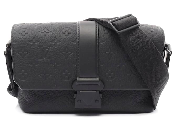 Louis Vuitton Monogram Taurillon Leather Messenger Bag Black Pony-style calfskin  ref.2304983
