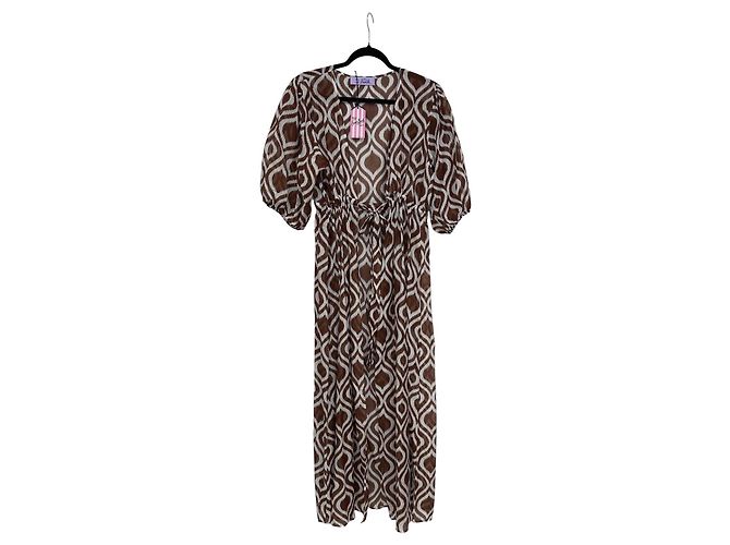 Autre Marque Saint Barth Bliss Abito da spiaggia lungo seta e cotone ikat Multicolore