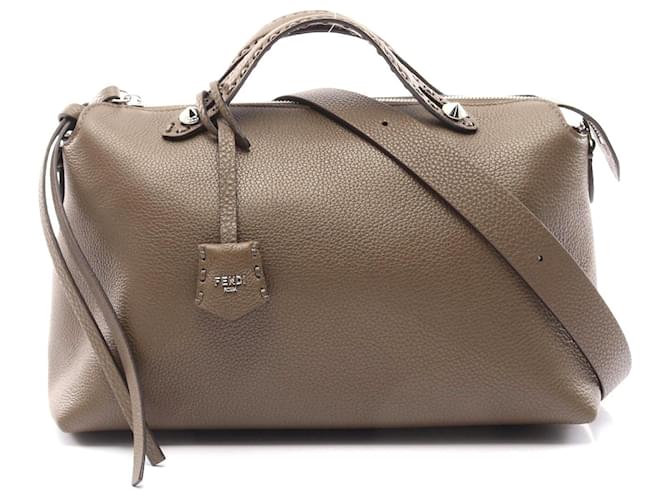 Fendi By The Way Large Leather Handbag Green Pony-style calfskin  ref.2305727