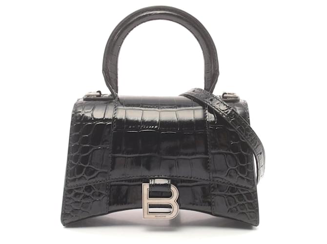 Balenciaga Hourglass XS Leather Handbag Black Pony-style calfskin  ref.2305766