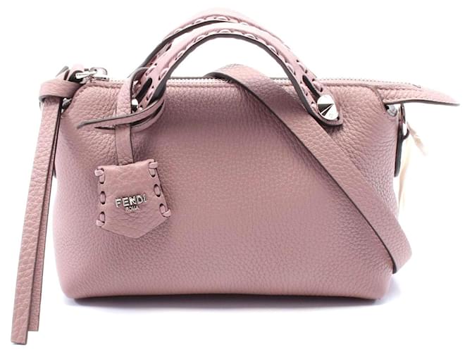 Fendi By The Way Mini Leather Handbag Pink Pony-style calfskin  ref.2306148