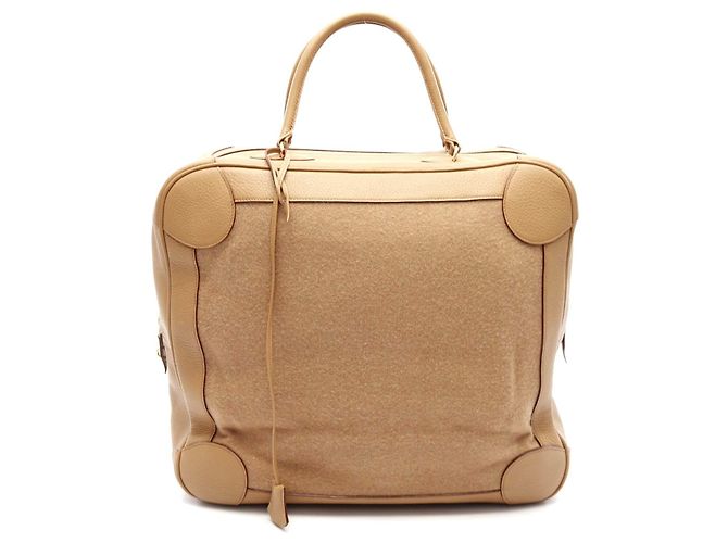 Hermès Bolsa de lã GM bege da Hermes Omnibus Marrom
