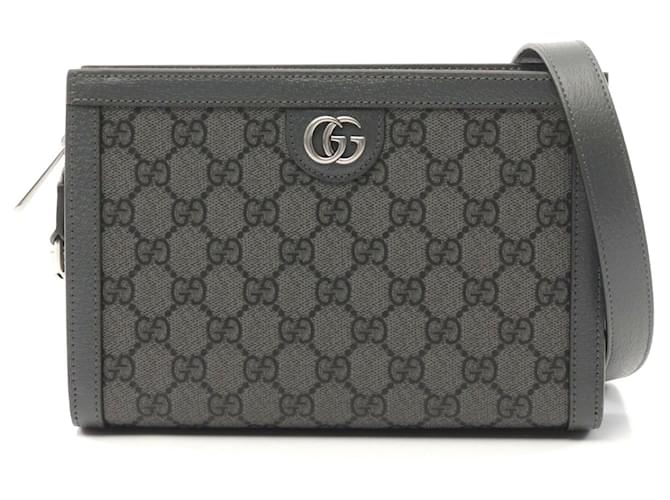 Gucci Ophidia Super Mini Bag PVC Canvas Leather Grey Cloth  ref.2307778
