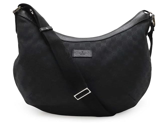 Gucci GG Canvas Shoulder Bag Black Leather Cloth  ref.2308440