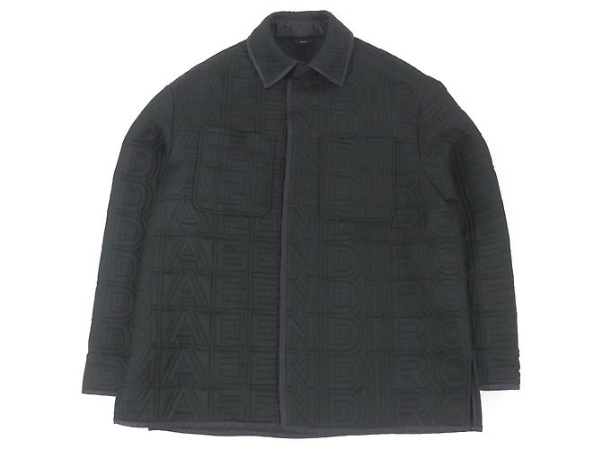 Schwarze gesteppte Jacke mit FENDI MARC JACOBS Logo