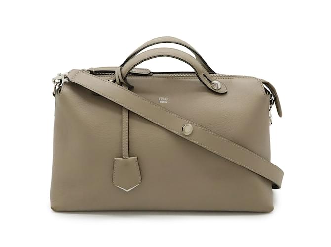 Fendi By The Way Large Handbag Grey Leather  ref.2309328