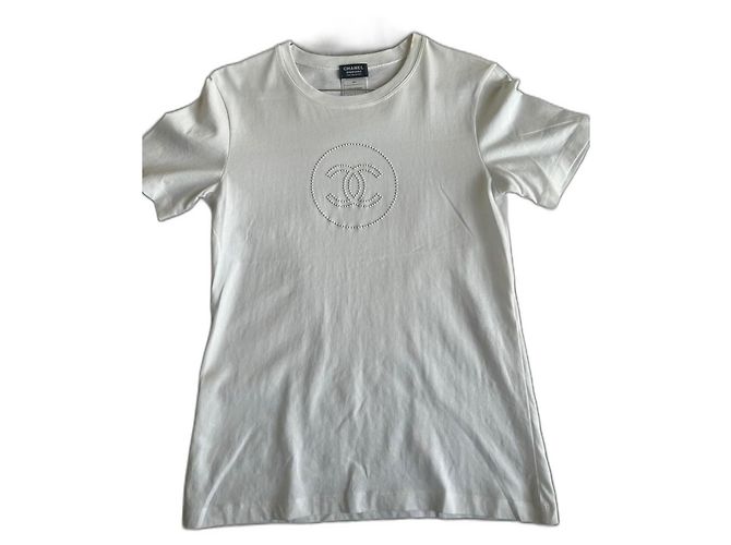 Chanel T-Shirt weiß Baumwolle XS