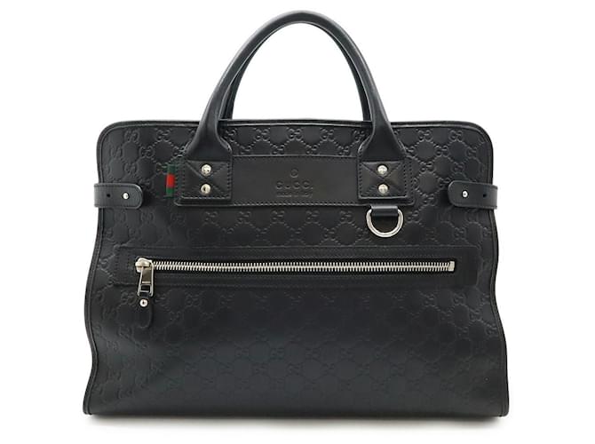 Gucci Guccissima Coated Leather Briefcase Black  ref.2309952