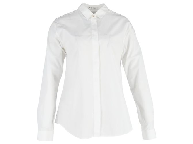 Camisa Oxford Saint Laurent en algodón blanco Crudo