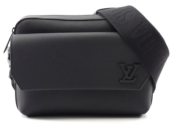 Louis Vuitton Aerogram Leather Messenger Bag Black Pony-style calfskin  ref.2310290