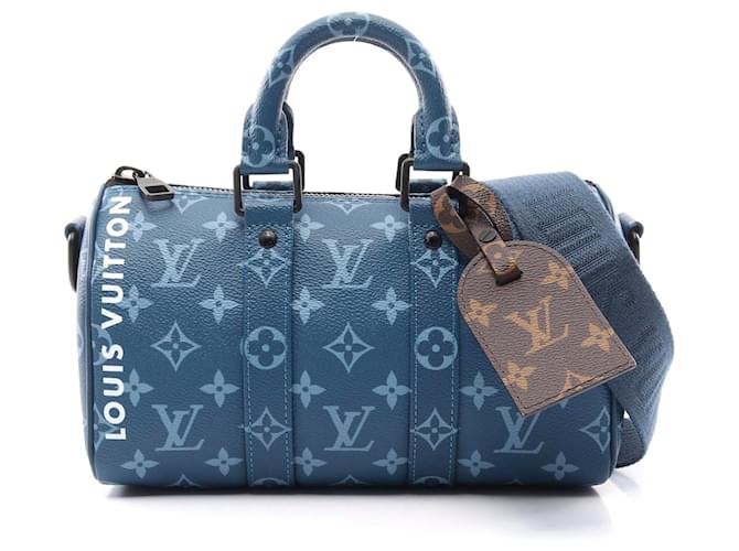 Louis Vuitton Keepall Bandouliere 25 Handbag Blue Cloth  ref.2310349