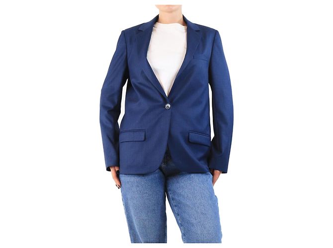 Indress Dunkelblaue Wolljacke - Größe UK 8