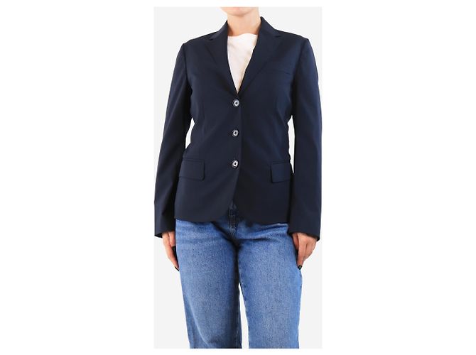 Aspesi Navy blue single-breasted wool jacket - size UK 8