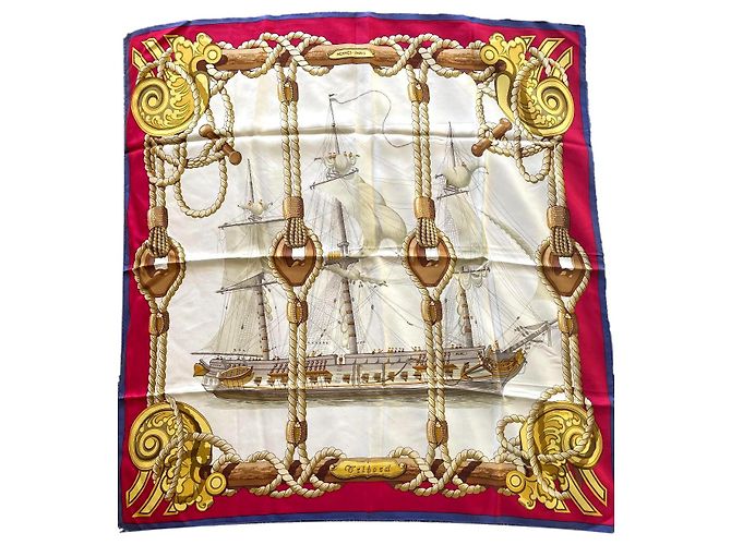 Lenço Hermès Tribord de seda 90x90 Multicor