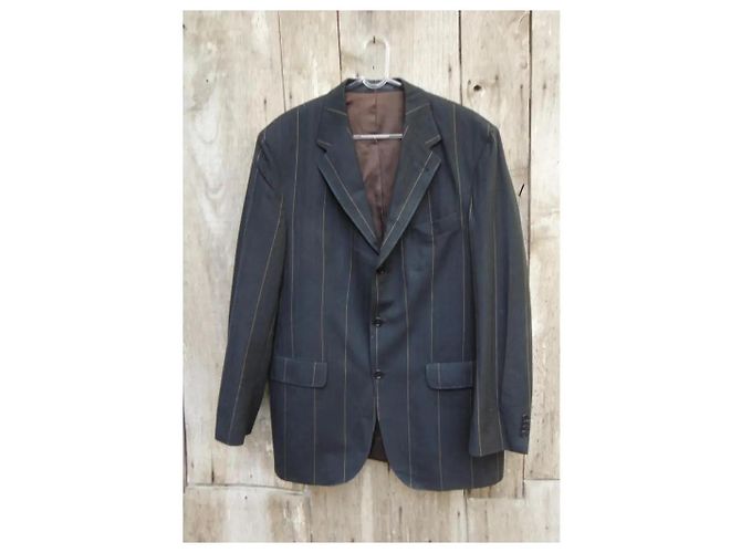Louis Féraud Herren Blazer Jacke Anthrazit Baumwolle Wolle Anthrazitgrau