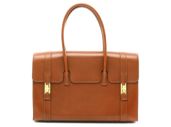 Hermès Borsa Hermes Drag 37 in pelle marrone
