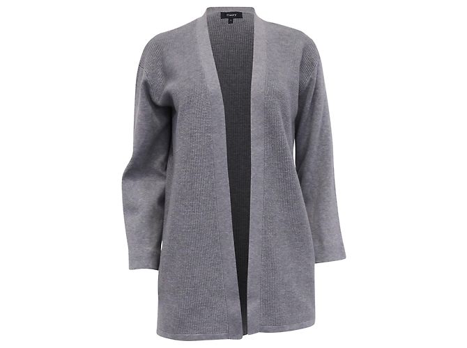 Offene Strickjacke Theory aus grauem Tencel