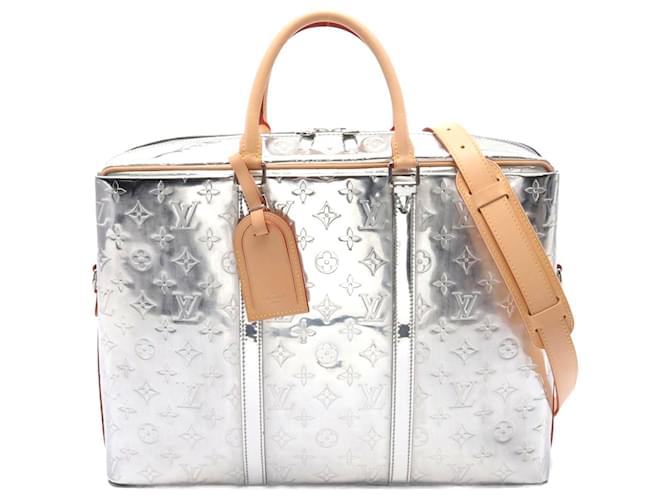 Louis Vuitton Monogram Mirror Briefcase Silvery Metallic Leather Pony-style calfskin  ref.2311204