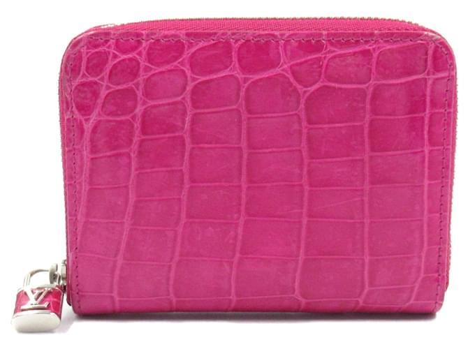Louis Vuitton Leather Crocodile Zippy Coin Purse Pink  ref.2311227