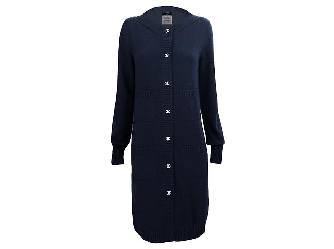 Chanel Eternal CC Turlock Navy Cashmere Cardigan Navy blue