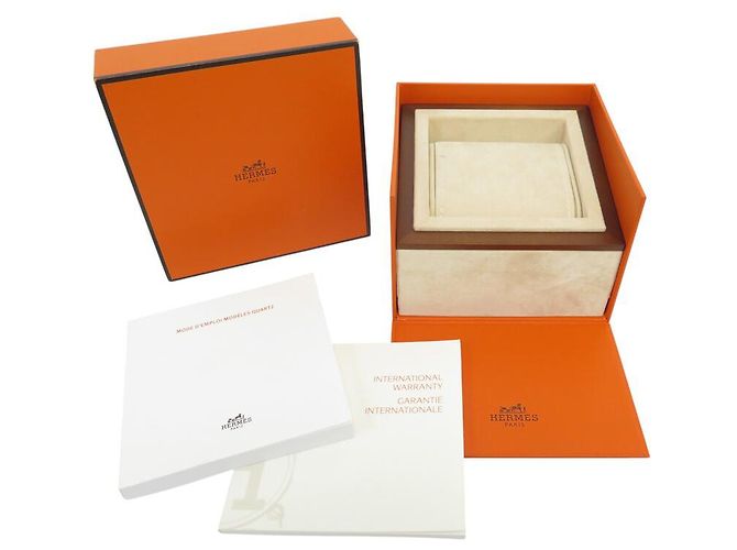 Hermès CAIXA PARA RELÓGIO HERMES CAPE COD ARCEAU HOUR H CLIPPER 13CM LARANJA