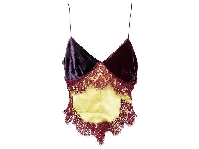 Autre Marque Top de encaje de terciopelo Geen Morgan Multicolor