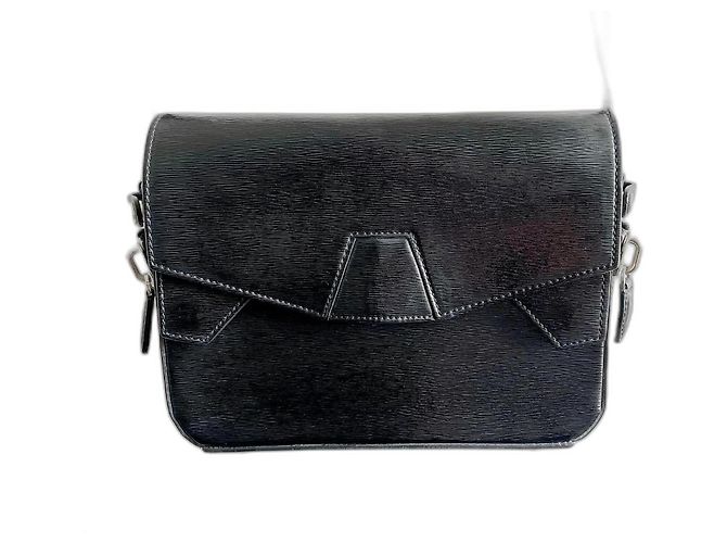 Bolsa de mão Alexander Wang Tri-fold em couro preto