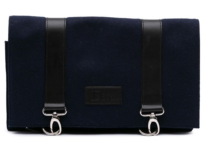 Clutch organizer da viaggio in feltro blu Dior Blu navy