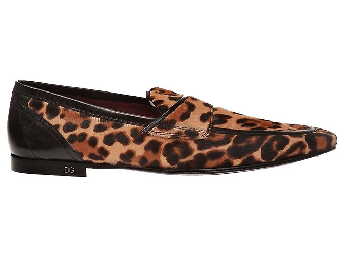 Mocasines de pelo de pony con estampado de leopardo Dolce & Gabbana