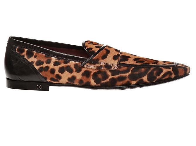 Mocasines de pelo de pony con estampado de leopardo Dolce & Gabbana