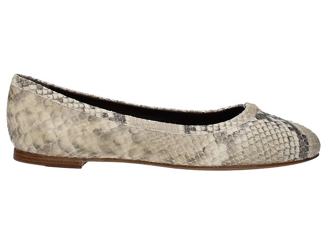Chloé Chloè Python Marcie Ballerina Piatta Marrone Beige Pelle
