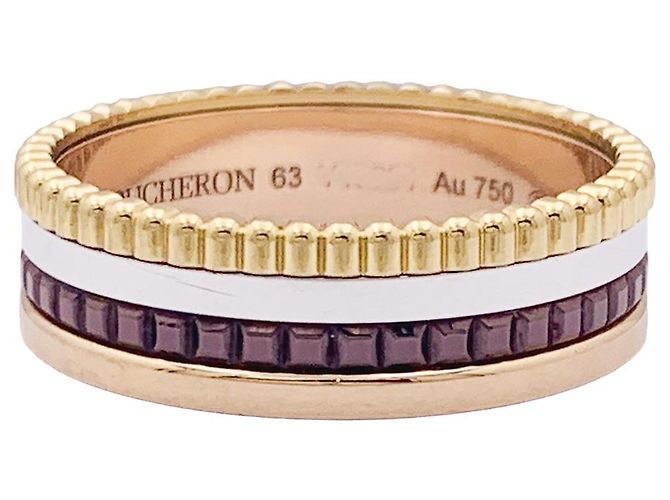 Anel Boucheron, 'Quatre Classique Small', em ouro rosa, branco e amarelo.