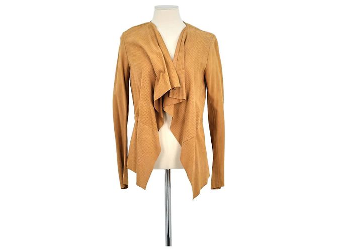 Comptoir Des Cotonniers Camel leather jacket