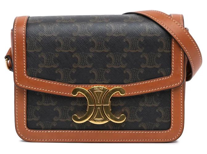 Bolsa Céline Triomphe Teen em couro marrom