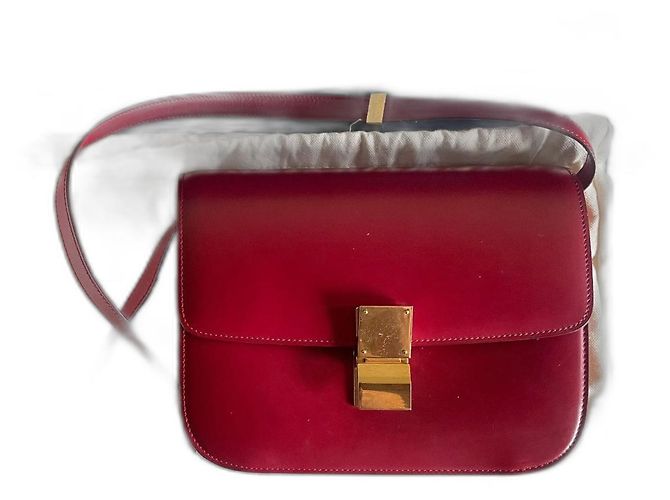 Classic Box Céline Classic Handtasche rot Leder