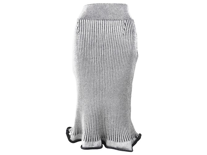 Louis Vuitton Trompetenrock Schwarz Grau M