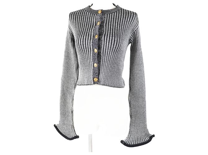 Cardigan a maniche a campana Louis Vuitton Nero M Grigio