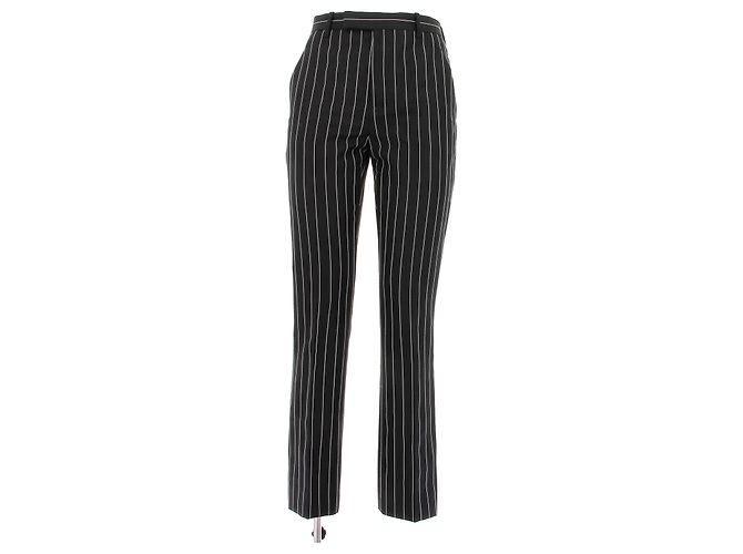 Louis Vuitton Calça de terno listrada em preto e branco