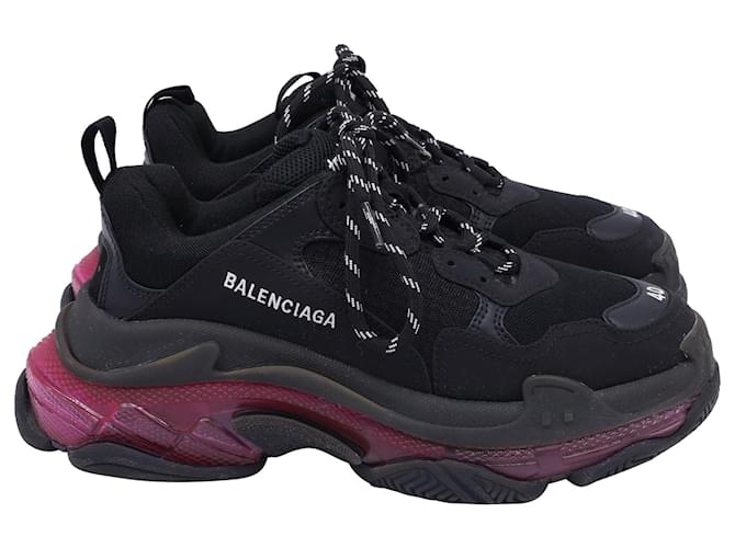  Balenciaga Triple S Clear Sneakers in Black and Pink Polyester  ref.2316515