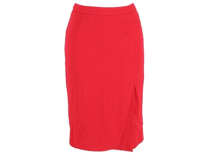 Dior Knee Length Skirt in Red Polyester