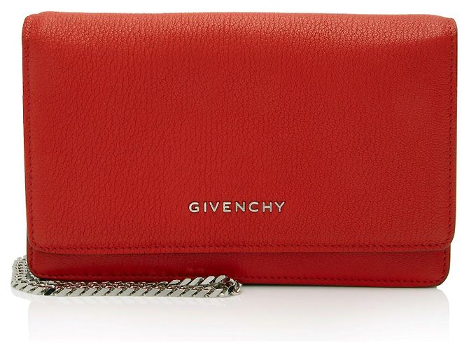 Givenchy Leather Pandora Wallet On Chain Red