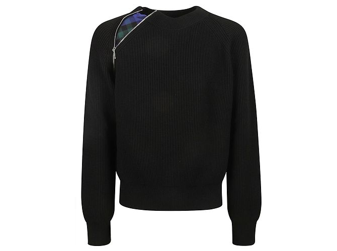 Burberry Wollpullover Schwarz Wolle