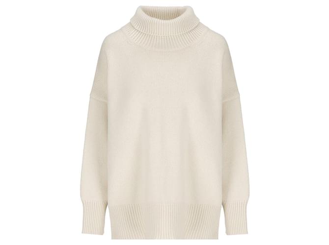 Chloé Kaschmir Rollkragenpullover Weiß Wolle