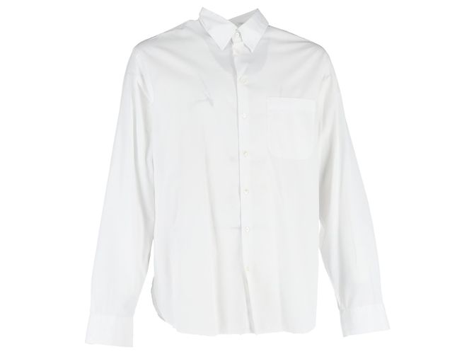 Camisa abotonada Giorgio Armani en algodón blanco Crudo