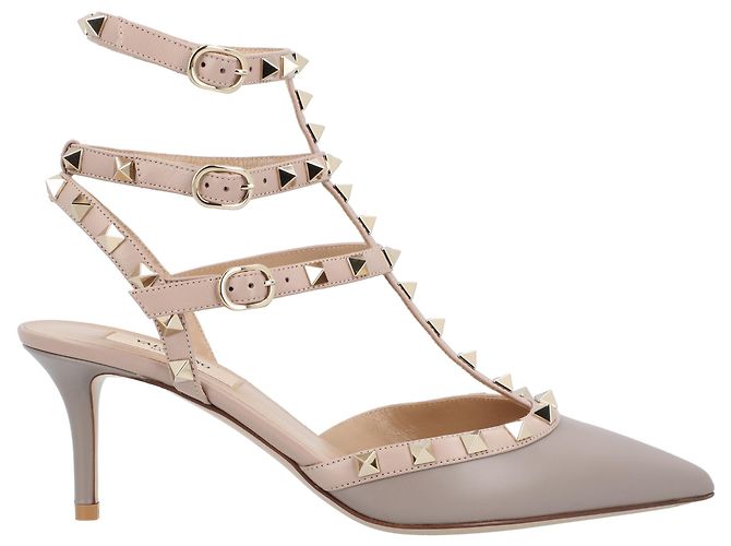 Décolleté a punta Valentino Garavani Rockstud Grigio