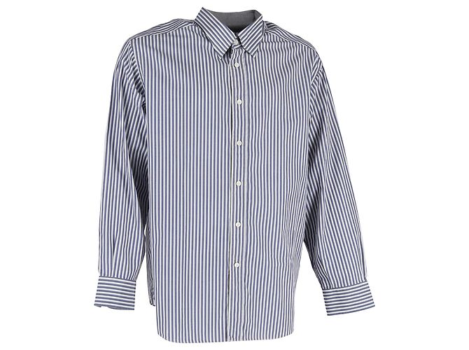 Camicia a righe a maniche lunghe Missoni in cotone blu navy Grigio