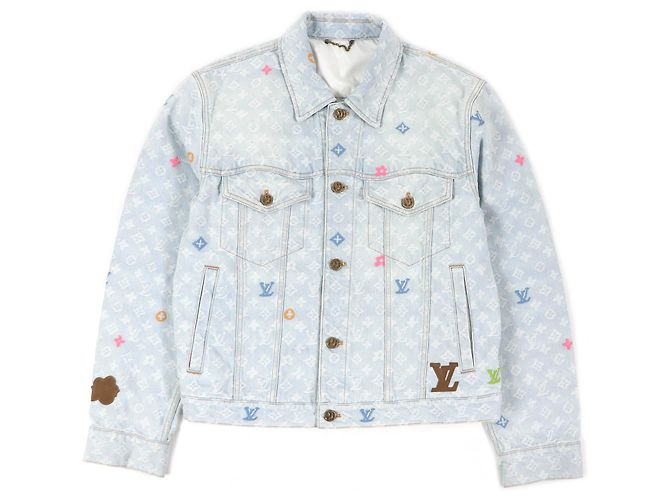 Monogram Denim-Jacke Louis Vuitton Indigo Blau