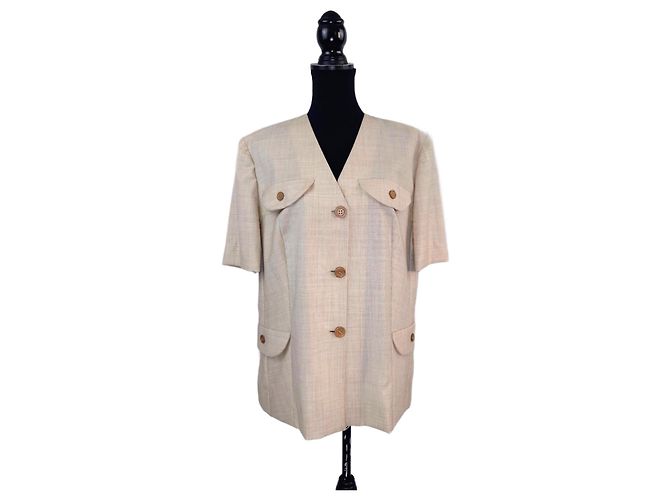 Emanuel Ungaro Ungaro vintage 1990s giacca sahariana elegante Beige